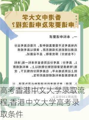 高考香港中文大学录取流程,香港中文大学高考录取条件