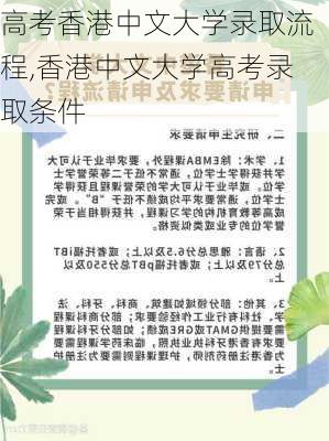 高考香港中文大学录取流程,香港中文大学高考录取条件