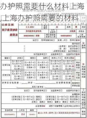 办护照需要什么材料上海,上海办护照需要的材料