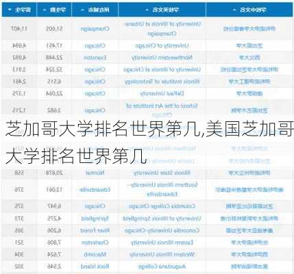 芝加哥大学排名世界第几,美国芝加哥大学排名世界第几