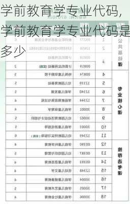 学前教育学专业代码,学前教育学专业代码是多少