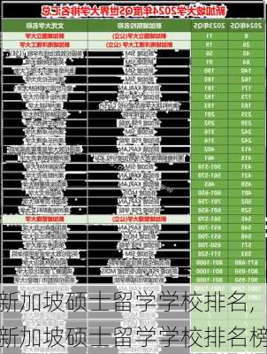 新加坡硕士留学学校排名,新加坡硕士留学学校排名榜