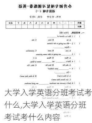 大学入学英语分班考试考什么,大学入学英语分班考试考什么内容