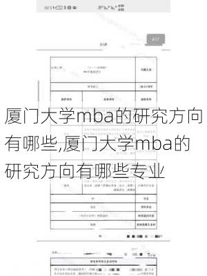 厦门大学mba的研究方向有哪些,厦门大学mba的研究方向有哪些专业