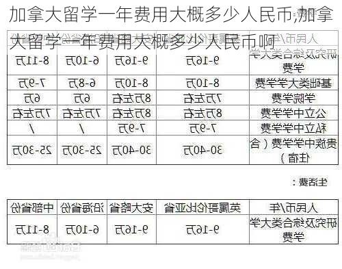 加拿大留学一年费用大概多少人民币,加拿大留学一年费用大概多少人民币啊