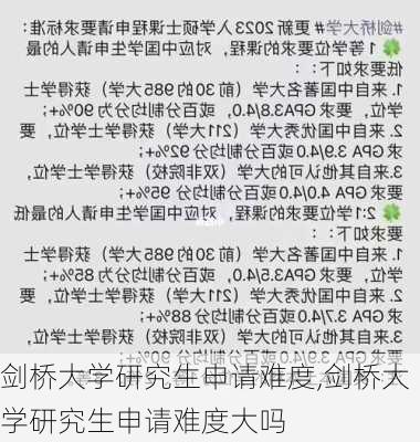 剑桥大学研究生申请难度,剑桥大学研究生申请难度大吗