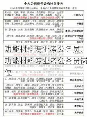 功能材料专业考公务员,功能材料专业考公务员岗位