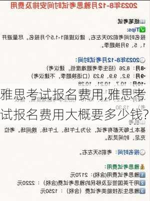 雅思考试报名费用,雅思考试报名费用大概要多少钱?