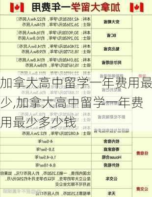 加拿大高中留学一年费用最少,加拿大高中留学一年费用最少多少钱