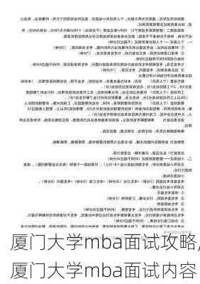 厦门大学mba面试攻略,厦门大学mba面试内容