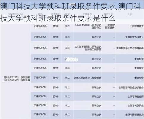 澳门科技大学预科班录取条件要求,澳门科技大学预科班录取条件要求是什么