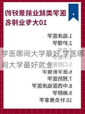 学医哪间大学最好,学医哪间大学最好就业