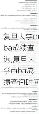 复旦大学mba成绩查询,复旦大学mba成绩查询时间