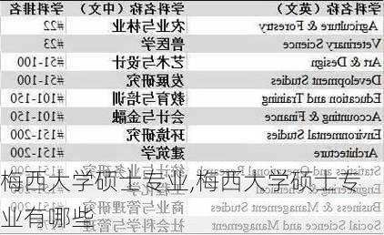 梅西大学硕士专业,梅西大学硕士专业有哪些