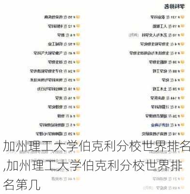 加州理工大学伯克利分校世界排名,加州理工大学伯克利分校世界排名第几