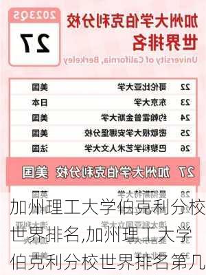 加州理工大学伯克利分校世界排名,加州理工大学伯克利分校世界排名第几