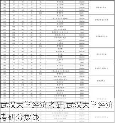 武汉大学经济考研,武汉大学经济考研分数线