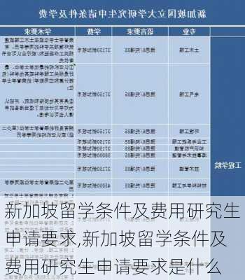 新加坡留学条件及费用研究生申请要求,新加坡留学条件及费用研究生申请要求是什么