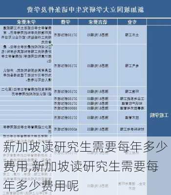 新加坡读研究生需要每年多少费用,新加坡读研究生需要每年多少费用呢