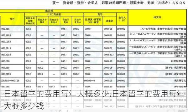 日本留学的费用每年大概多少,日本留学的费用每年大概多少钱