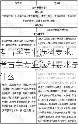 考古学专业选科要求,考古学专业选科要求是什么