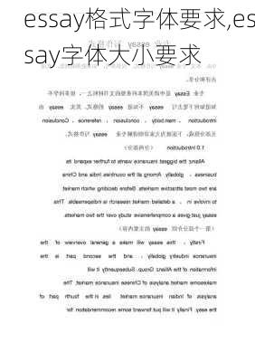 essay格式字体要求,essay字体大小要求