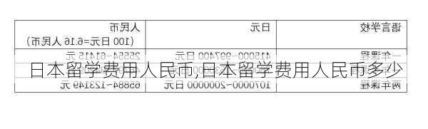 日本留学费用人民币,日本留学费用人民币多少