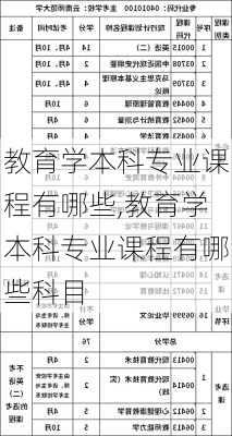 教育学本科专业课程有哪些,教育学本科专业课程有哪些科目