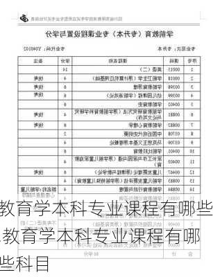 教育学本科专业课程有哪些,教育学本科专业课程有哪些科目