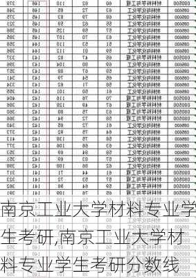 南京工业大学材料专业学生考研,南京工业大学材料专业学生考研分数线