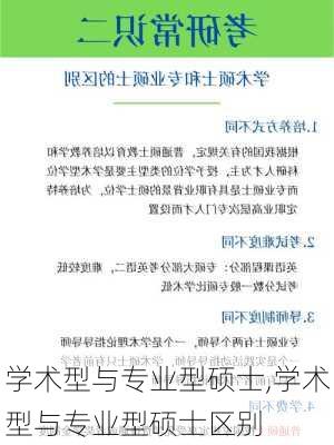 学术型与专业型硕士,学术型与专业型硕士区别