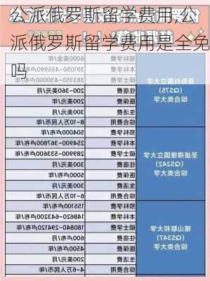 公派俄罗斯留学费用,公派俄罗斯留学费用是全免吗