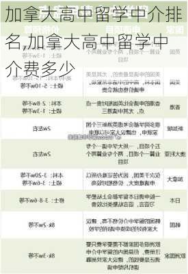 加拿大高中留学中介排名,加拿大高中留学中介费多少