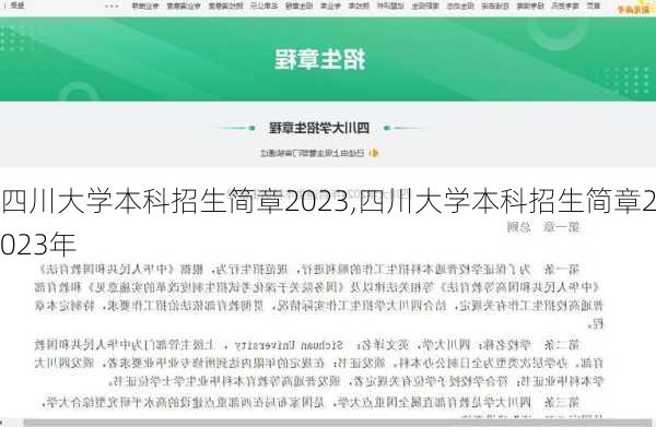 四川大学本科招生简章2023,四川大学本科招生简章2023年