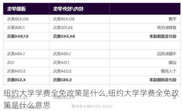 纽约大学学费全免政策是什么,纽约大学学费全免政策是什么意思