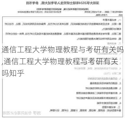 通信工程大学物理教程与考研有关吗,通信工程大学物理教程与考研有关吗知乎