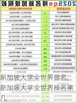 新加坡大学全世界排名,新加坡大学全世界排名第几