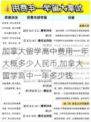 加拿大留学高中费用一年大概多少人民币,加拿大留学高中一年多少钱