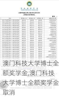 澳门科技大学博士全额奖学金,澳门科技大学博士全额奖学金取消