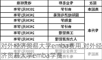 对外经济贸易大学emba费用,对外经济贸易大学emba学费