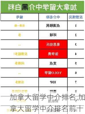 加拿大留学中介排名,加拿大留学中介排名前十