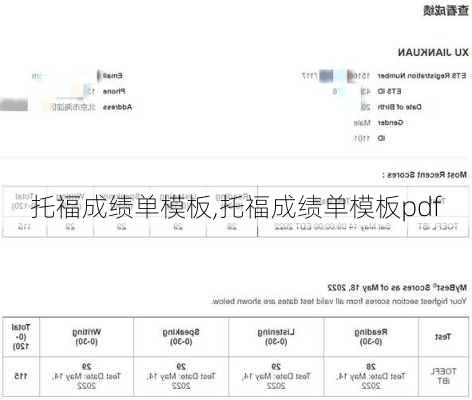 托福成绩单模板,托福成绩单模板pdf