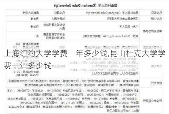 上海纽约大学学费一年多少钱,昆山杜克大学学费一年多少钱