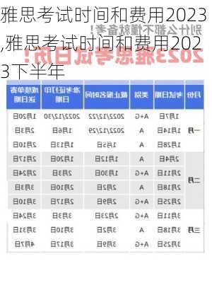 雅思考试时间和费用2023,雅思考试时间和费用2023下半年