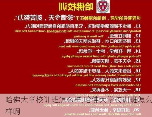 哈佛大学校训班怎么样,哈佛大学校训班怎么样啊