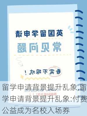 留学申请背景提升乱象,留学申请背景提升乱象:付费公益成为名校入场券