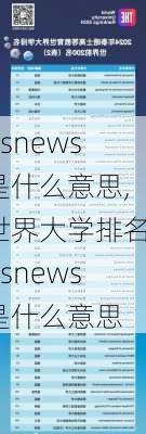 usnews是什么意思,世界大学排名usnews是什么意思