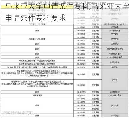 马来亚大学申请条件专科,马来亚大学申请条件专科要求