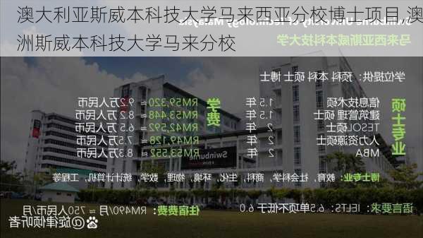 澳大利亚斯威本科技大学马来西亚分校博士项目,澳洲斯威本科技大学马来分校