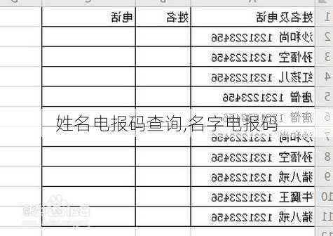 姓名电报码查询,名字电报码